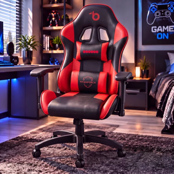 Gamer szék - fejtámlával, deréktámasszal - piros - 72 x 52 cm / 50 x 44 cm Gamer szék - fejtámlával, deréktámasszal - piros - 72 x 52 cm / 50 x 44 cm
