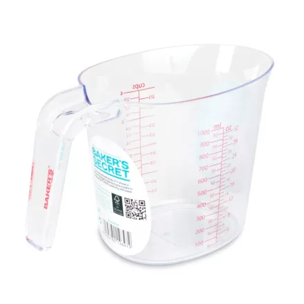 Baker's Secret mérőpohár - 1000 ml - műanyag - átlátszó