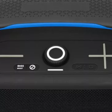   SAL BT9000 hordozható boombox, vezeték nélküli hangszóró, 100 W, IPX5, BT TWS, AUX, USB/microSD, Soft Touch gombok, ~10 h üzemidő, USB-C töltőkábel
