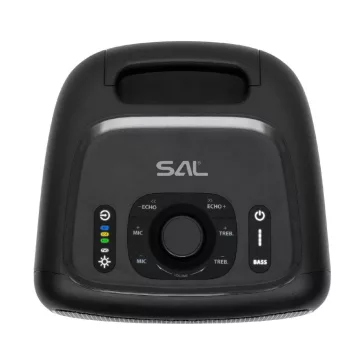   SAL BTCUBE hordozható Boombox, vezeték nélküli hangszóró, 70 watt, 3 hangszóró, Bluetooth TWS, IPX4, beépített akkumulátor