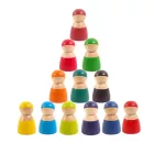 12 barát színes Montessori fafigura