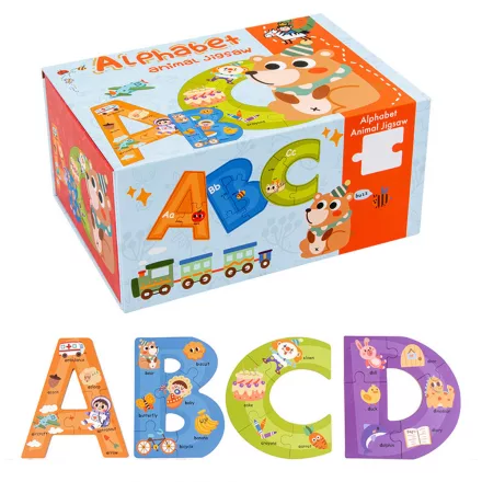 Fa ábécé puzzle angol szavakkal