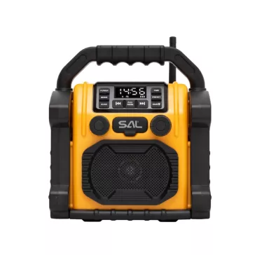   SAL BTWORKPRO munka- és szabadidő hangszóró, multimédia lejátszó, Bluetooth, LED lámpa, power bank, IP55, ütésálló