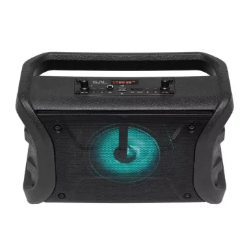   SAL BTWORKY munka és szabadidő hangszóró, 8 W, FM rádió, BT TWS, USB/microSD, AUX, RGB LED, USB-C töltőkábel, ~20 h üzemidő