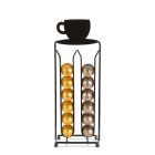 Fém kávékapszula tartó - 28 db Nespresso kapszulához - 125 x 115 x 340 mm - matt fekete