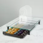 Fém kávékapszula tartó - 60 db Nespresso kapszulához - 410 x 260 x 60 mm - matt fekete