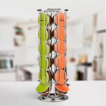   Fém kávékapszula tartó - 24 db Dolce Gusto kapszulához - króm