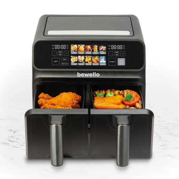 Olaj nélküli fritőz - XXL - 230V - 2200W - dupla kosár, színes érintőkijelző - 4+4 L Olaj nélküli fritőz - XXL - 230V - 2200W - dupla kosár, színes érintőkijelző - 4+4 L