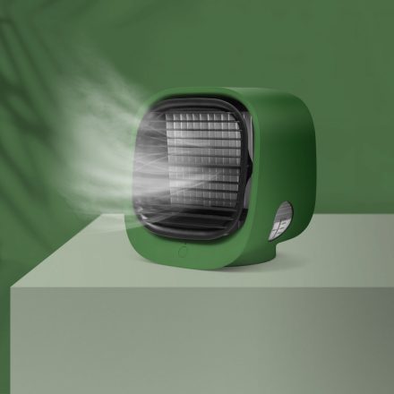 Hordozható mini léghűtő ventilátor - USB - zöld BW2009GR