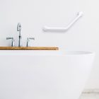 Fürdőszobai kapaszkodó - 45°-ban hajlított - rozsdamentes acél - fehér - 25 + 25 cm