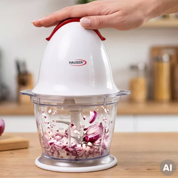 HAUSER C-11 aprító, 200 W, 600 ml, műanyag edény, fehér színű HAUSER C-11 aprító, 200 W, 600 ml, műanyag edény, fehér színű