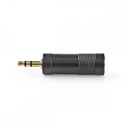 Sztereó audio adapter | 3.5 mm Dugasz | 6.35 mm Aljzat | Aranyozott | Egyenes | ABS | Antracit | 1 db | Ablakos Doboz