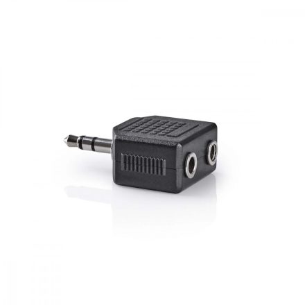 Sztereó audio adapter | 3.5 mm Dugasz | 2 db 3.5 mm-es Aljzat | Nikkelezett | Egyenes | ABS | Fekete | 1 db | Doboz