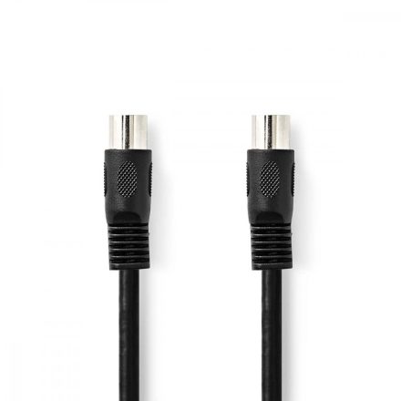 DIN audio kábel | DIN 5 Tűs Dugasz | DIN 5 Tűs Dugasz | Nikkelezett | 1.00 m | Kerek | PVC | Fekete | Label