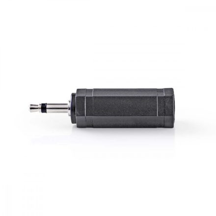 Mono audio adapter | 3.5 mm Dugasz | 6.35 mm Aljzat | Nikkelezett | Egyenes | ABS | Fekete | 10 db | Műanyag Zacskó