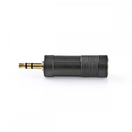 Sztereó audio adapter | 3.5 mm Dugasz | 6.35 mm Aljzat | Aranyozott | Egyenes | ABS | Fekete | 10 db | Műanyag Zacskó
