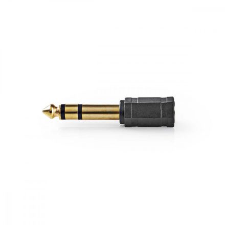 Sztereó audio adapter | 6.35 mm Dugasz | 3.5 mm Aljzat | Aranyozott | Egyenes | ABS | Fekete | 10 db | Műanyag Zacskó