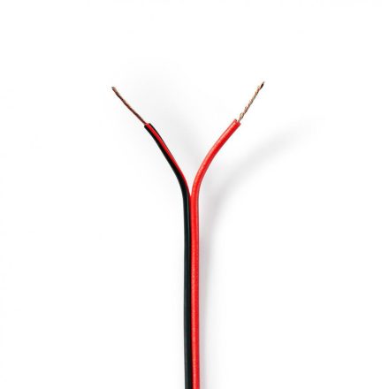 Hangszóró kábel | 2x 0.50 mm² | CCA | 100.0 m | Kerek | PVC | Fekete / Piros | Zsugor csomagolás
