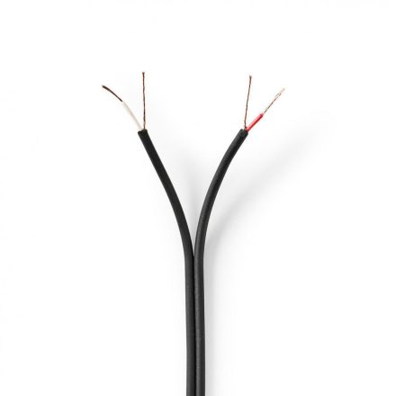 audio kábel | 2x 0.12 mm² | CCA | 100.0 m | Kerek | PVC | Fekete | Zsugor csomagolás