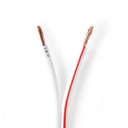 Hangszóró kábel | 2x 2.50 mm² | CCA | 100.0 m | Kerek | PVC | Fehér | Zsugor csomagolás