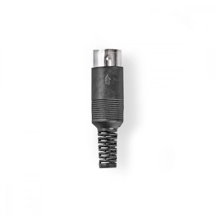 DIN csatlakozó | Egyenes | Dugasz | Nikkelezett | Rácsavarható | Bemenő kábel átmérő: 6.0 mm | PVC | Fekete | 25 db | Műanyag Zacskó