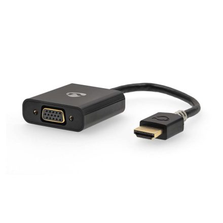 HDMI™ adapter | HDMI™ Csatlakozó | USB Micro-B Aljzat / VGA Aljzat / 3.5 mm Aljzat | Aranyozott | Egyenes | PVC | Antracit | 1 db | Doboz