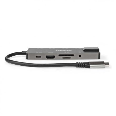 USB Dokkoló Állomás | USB 3.2 Gen 1 | USB-C™ Dugasz | HDMI™ Kimenet / RJ45 Aljzat / SD / 2x USB-C™ / 3.5 mm Aljzat / 3x USB-A Aljzat | 5 Gbps | 0.20 m | Kerek | Aranyozott | PVC | Antracit | Doboz