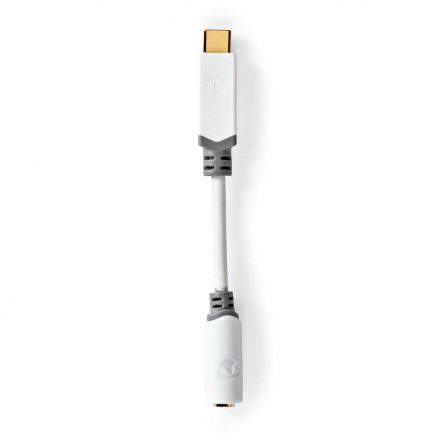 USB-C™ Adapter | USB 2.0 | USB-C™ Dugasz | 3.5 mm Aljzat | 0.10 m | Kerek | Aranyozott | PVC | Fehér | Doboz