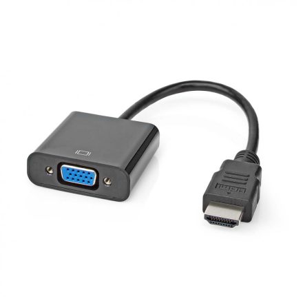 HDMI™ kábel | HDMI™ Csatlakozó | VGA Aljzat / 3.5 mm Aljzat | 1080p | Nikkelezett | 0.20 m | Egyenes | PVC | Fekete | Doboz