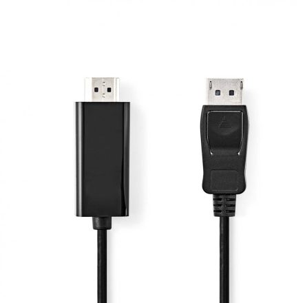 DisplayPort kábel | DisplayPort Dugasz | HDMI™ Csatlakozó | 4K@30Hz | Nikkelezett | 2.00 m | Kerek | PVC | Fekete | Doboz