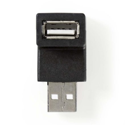 USB-A Adapter | USB 2.0 | USB-A Dugasz | USB-A Aljzat | 480 Mbps | Kerek | Nikkelezett | PVC | Fekete | Doboz