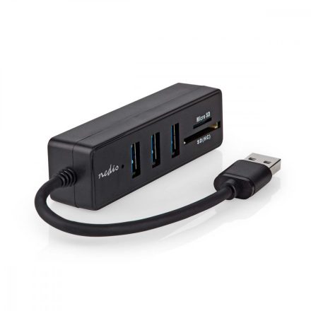 USB hub | USB-A Dugasz | 3x USB A Aljzat | 5-Port port(s) | USB 3.2 Gen 1 | USB-áramellátású | 5 Gbps | SD & MicroSD
