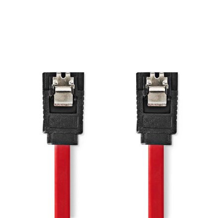 SATA kábel | 1.5 Gbps | SATA 7-Tűs Aljzat | SATA 7-Tűs Aljzat | Nikkelezett | 0.50 m | Lapos | PVC | Piros | Doboz