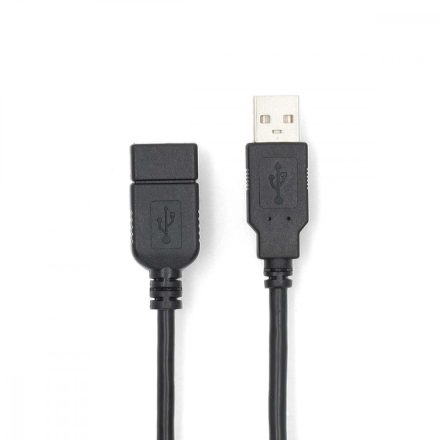 USB kábel | USB 2.0 | USB-A Dugasz | USB-A Aljzat | 480 Mbps | Nikkelezett | 1.00 m | Kerek | PVC | Fekete | Label