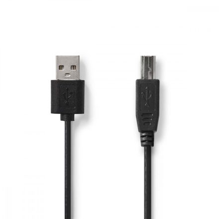 USB kábel | USB 2.0 | USB-A Dugasz | USB-B Dugasz | 480 Mbps | Nikkelezett | 3.00 m | Kerek | PVC | Fekete | Label