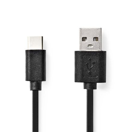 USB kábel | USB 2.0 | USB-A Dugasz | USB-C™ Dugasz | 15 W | 480 Mbps | Nikkelezett | 1.00 m | Kerek | PVC | Fekete | Label