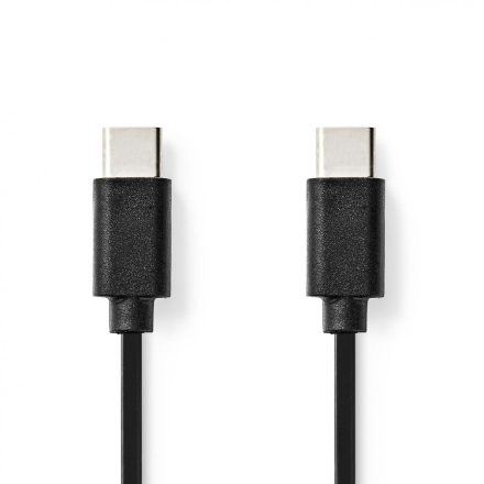 USB kábel | USB 2.0 | USB-C™ Dugasz | USB-C™ Dugasz | 60 W | 480 Mbps | Nikkelezett | 1.00 m | Kerek | PVC | Fekete | Label