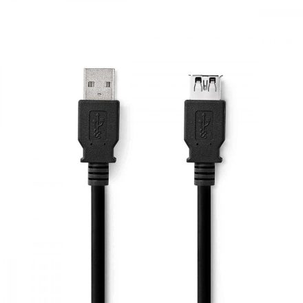USB kábel | USB 3.2 Gen 1 | USB-A Dugasz | USB-A Aljzat | 5 Gbps | Nikkelezett | 1.00 m | Kerek | PVC | Fekete | Label