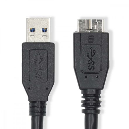 USB kábel | USB 3.2 Gen 1 | USB-A Dugasz | USB Micro-B Dugasz | 5 Gbps | Nikkelezett | 1.00 m | Kerek | PVC | Kék | Label