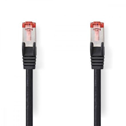 CAT6 hálózati kábel | RJ45 Dugasz | RJ45 Dugasz | S/FTP | 10.0 m | Kerek | LSZH | Fekete | Label