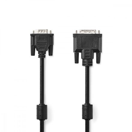 DVI kábel | DVI-A 12+5-Pin Dugasz | VGA Dugasz | 1024x768 | Nikkelezett | 2.00 m | Egyenes | PVC | Fekete | Műanyag Zacskó
