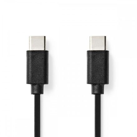 USB kábel | USB 2.0 | USB-C™ Dugasz | USB-C™ Dugasz | 480 Mbps | Nikkelezett | 1.00 m | Kerek | PVC | Fekete | Boríték