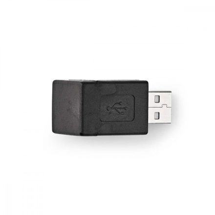 USB-A Adapter | USB 2.0 | USB-A Dugasz | USB-A Aljzat | 480 Mbps | Nikkelezett | PVC | Fekete | Boríték