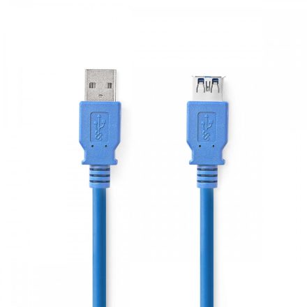 USB kábel | USB 3.2 Gen 1 | USB-A Dugasz | USB-A Aljzat | 5 Gbps | Nikkelezett | 1.00 m | Kerek | PVC | Kék | Műanyag Zacskó