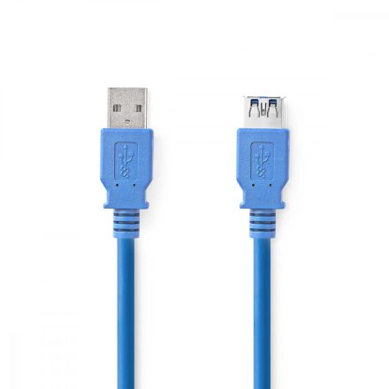 USB kábel | USB 3.2 Gen 1 | USB-A Dugasz | USB-A Aljzat | 5 Gbps | Nikkelezett | 2.00 m | Kerek | PVC | Kék | Boríték