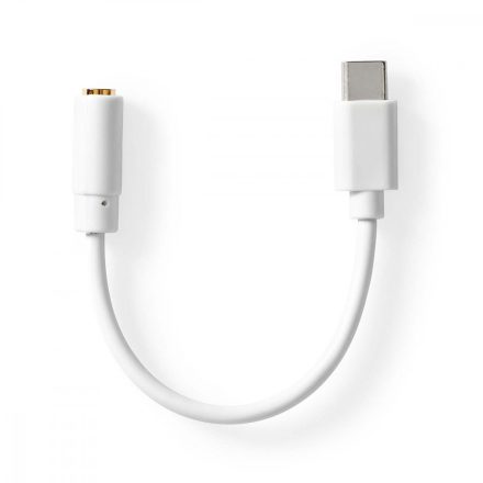 USB-C™ Adapter | USB 2.0 | USB-C™ Dugasz | 3.5 mm Aljzat | 0.10 m | Kerek | Nikkelezett | PVC | Fehér | Műanyag Zacskó