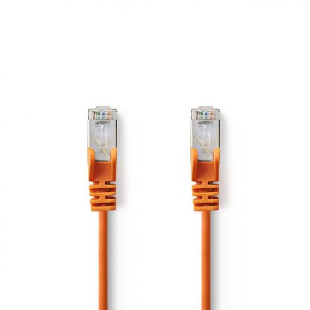 Cat 5e kábel | SF/UTP | RJ45 Dugasz | RJ45 Dugasz | 1.50 m | Kerek | PVC | Narancs | Műanyag Zacskó