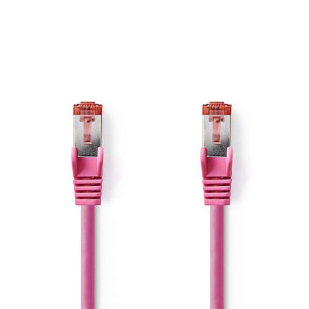 Cat 6 kábel | RJ45 Dugasz | RJ45 Dugasz | S/FTP | 1.00 m | Kerek | LSZH | Rózsaszín | Műanyag Zacskó