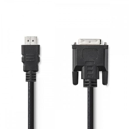 HDMI™ kábel | HDMI™ Csatlakozó | DVI-D 24+1-Érintkezős Dugasz | 1080p | Nikkelezett | 2.00 m | Egyenes | PVC | Fekete | Papírfüles