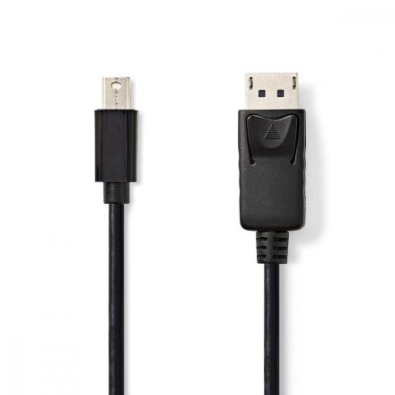 Mini DisplayPort kábel | DisplayPort 1.2 | Mini DisplayPort Dugasz | DisplayPort Dugasz | 21.6 Gbps | Nikkelezett | 2.00 m | Kerek | PVC | Fekete | Papírfüles